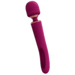 Vibromasseur wand à double extrémité avec langue frétillante et double moteur, VIVE, violet VIVE by Shots – Image 4
