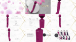 Vibromasseur wand à double extrémité avec langue frétillante et double moteur, VIVE, violet VIVE by Shots – Image 5