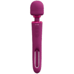 Vibromasseur wand à double extrémité avec langue frétillante et double moteur, VIVE, violet VIVE by Shots – Image 6