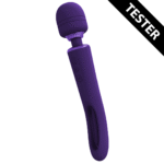 Vibromasseur wand à double extrémité avec langue frétillante et double moteur, VIVE, violet VIVE by Shots