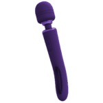 Vibromasseur wand à double extrémité avec langue frétillante et double moteur, VIVE, violet VIVE by Shots – Image 9