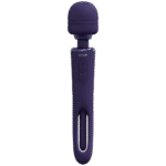 Vibromasseur wand à double extrémité avec langue frétillante et double moteur, VIVE, violet VIVE by Shots – Image 11