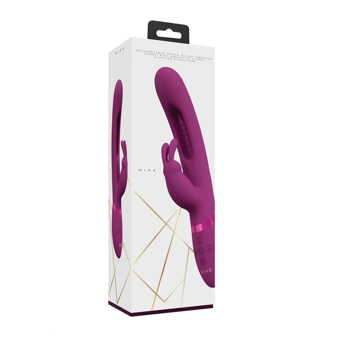 Vibromasseur rabbit à trois moteurs avec stimulateur du point G mobile – VIVE, rose, VIVE by Shots – Image 2