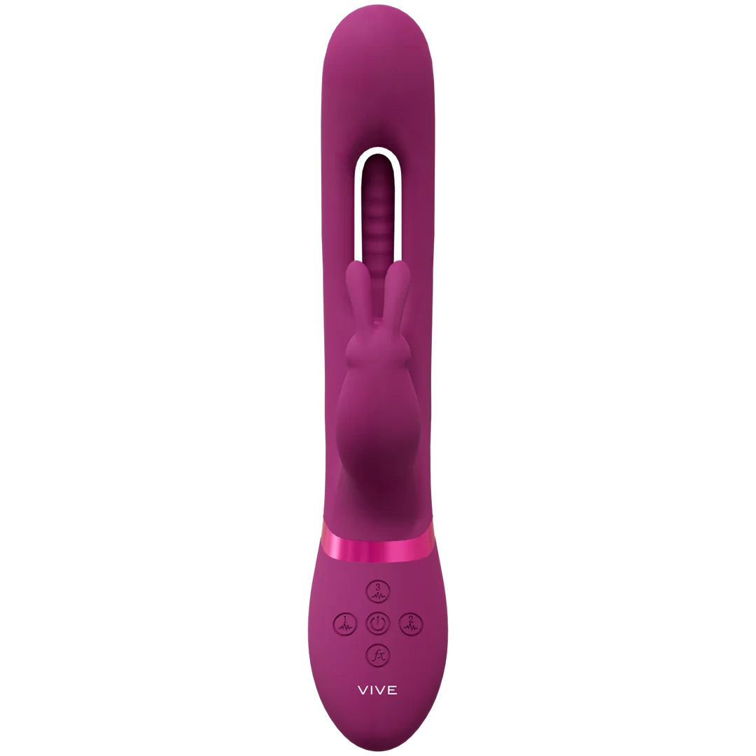 Vibromasseur rabbit à trois moteurs avec stimulateur du point G mobile – VIVE, rose, VIVE by Shots – Image 5
