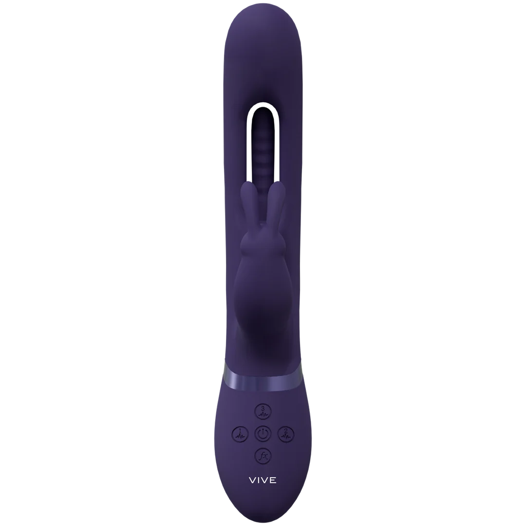 Vibromasseur rabbit à trois moteurs avec stimulateur du point G mobile – VIVE, rose, VIVE by Shots – Image 10