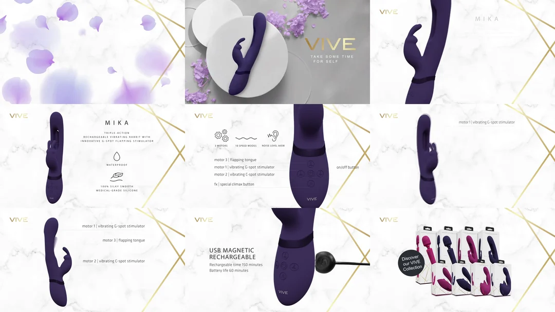 Vibromasseur rabbit à trois moteurs avec stimulateur du point G mobile – VIVE, rose, VIVE by Shots – Image 12