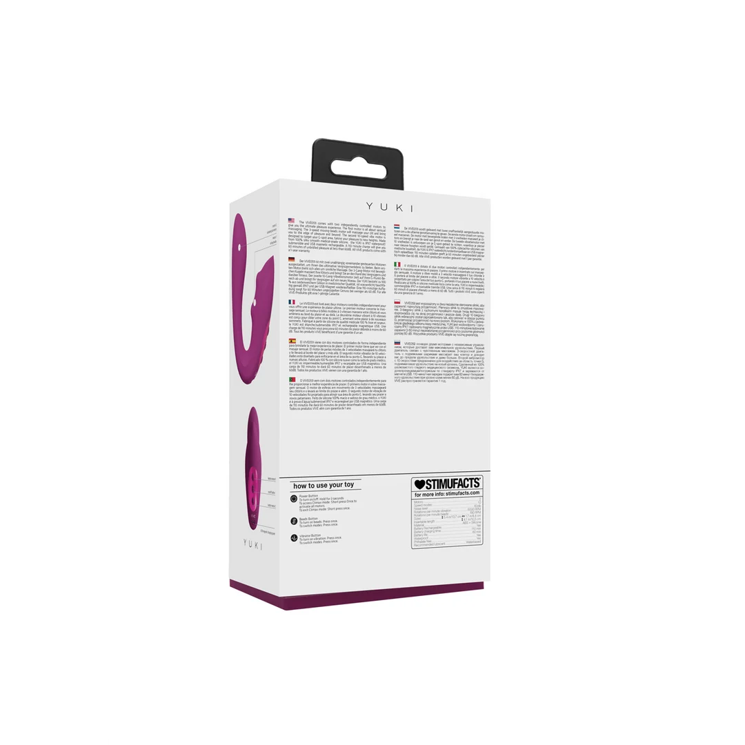 Vibromasseur pour point G avec perles massantes, rose, VIVE by Shots – Image 2