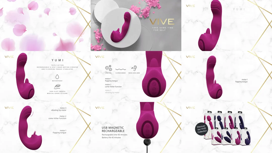 Vibromasseur à trois moteurs pour les doigts, rose VIVE by Shots – Image 6