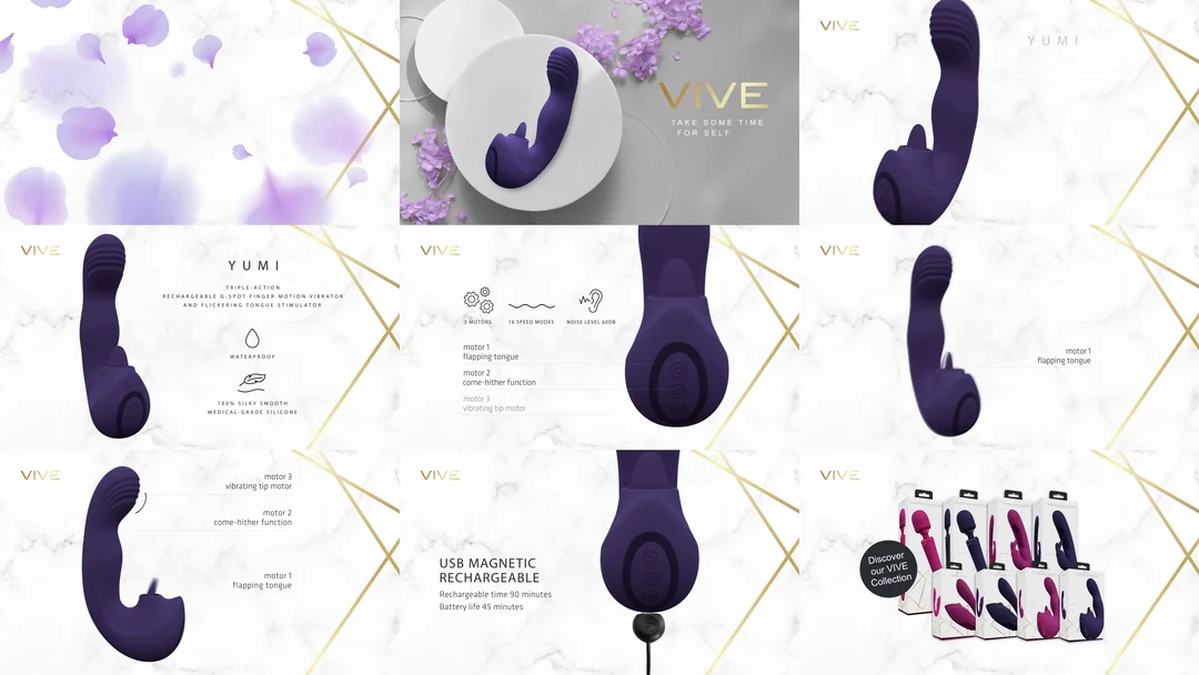 Vibromasseur à trois moteurs pour les doigts, rose VIVE by Shots – Image 12