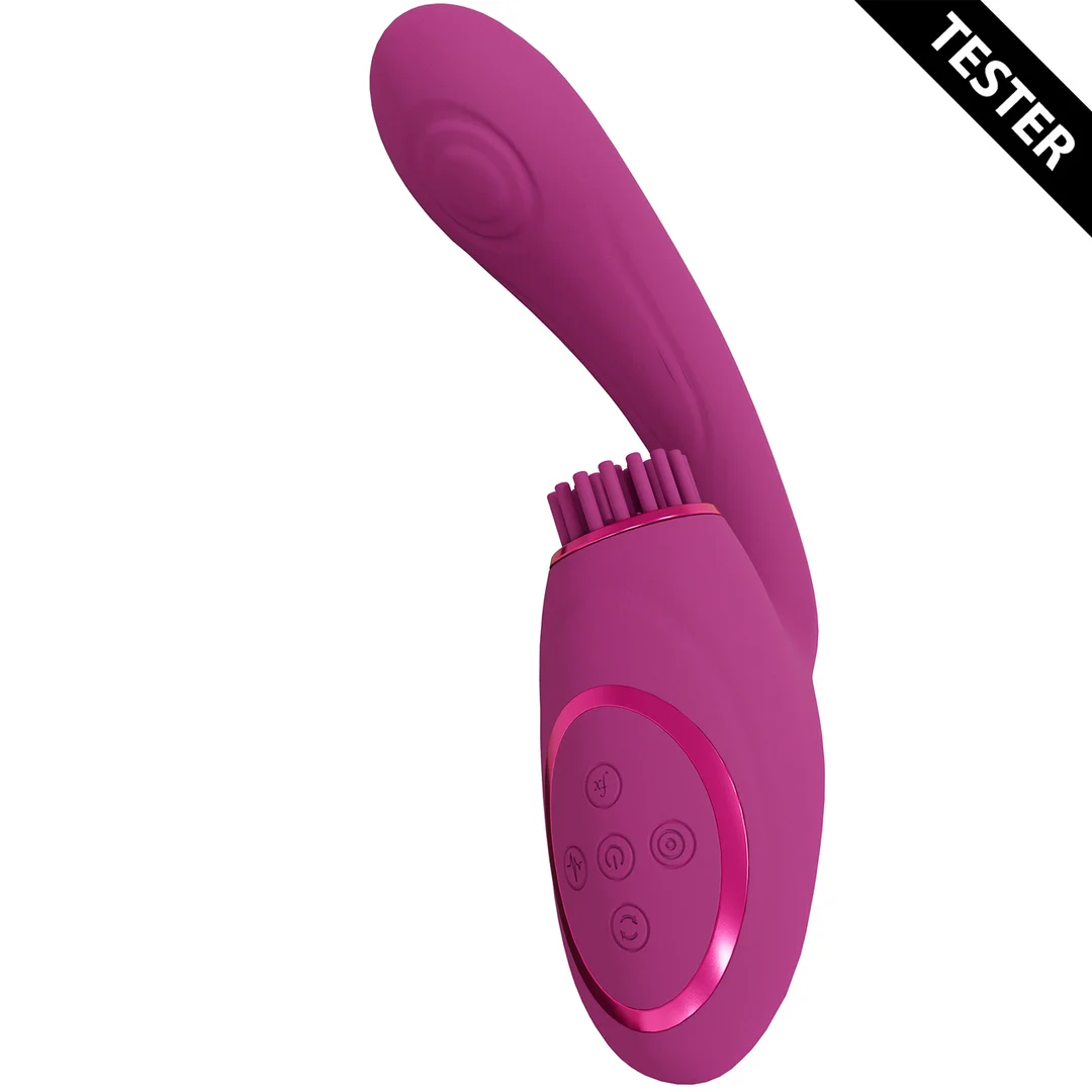 VIVE061PNKTEST_1_1 Vibromasseur pour le point G | trois moteurs avec ondes pulsées et brosses vibrantes | VIVE by Shots, rose – Image 1