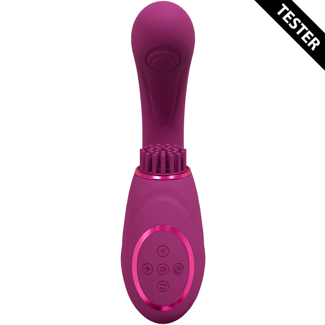 Vibromasseur pour le point G | trois moteurs avec ondes pulsées et brosses vibrantes | VIVE by Shots, rose – Image 2