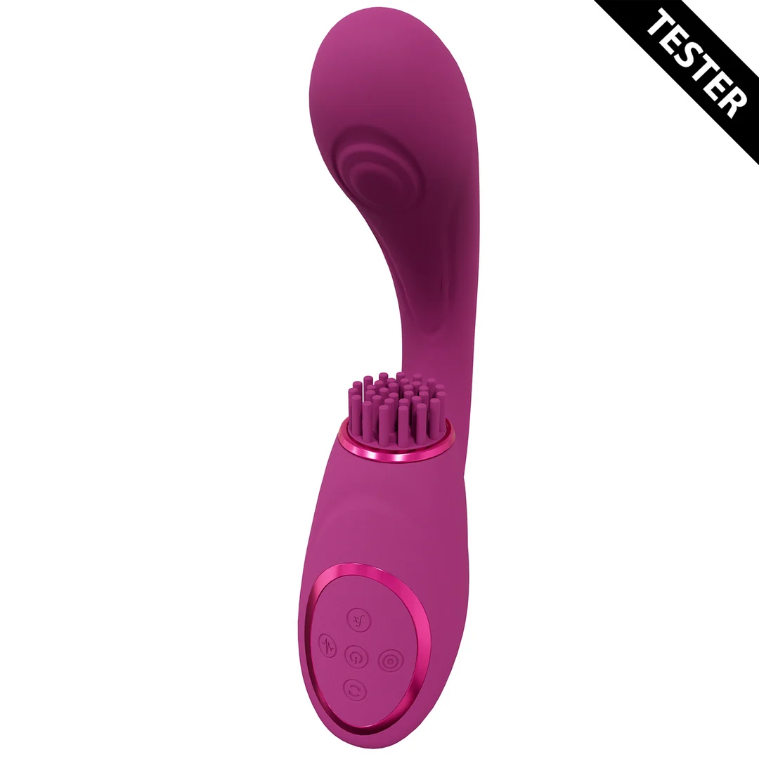 Vibromasseur pour le point G | trois moteurs avec ondes pulsées et brosses vibrantes | VIVE by Shots, rose – Image 3
