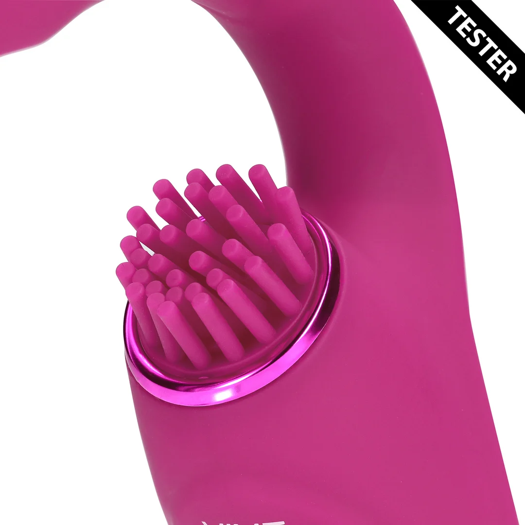 Vibromasseur pour le point G | trois moteurs avec ondes pulsées et brosses vibrantes | VIVE by Shots, rose – Image 5
